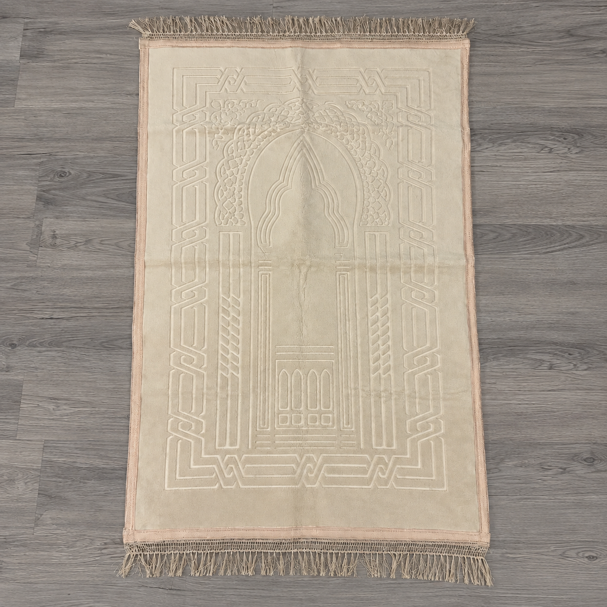 XL-Gebetsteppich Beige – ca. 80 x 120 cm (inkl. passendem Tesbih)