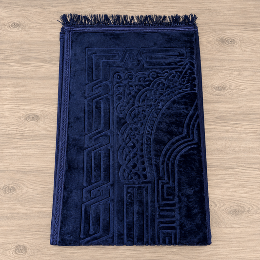 XL-Gebetsteppich Dunkelblau – ca. 80 x 120 cm (inkl. passendem Tesbih)